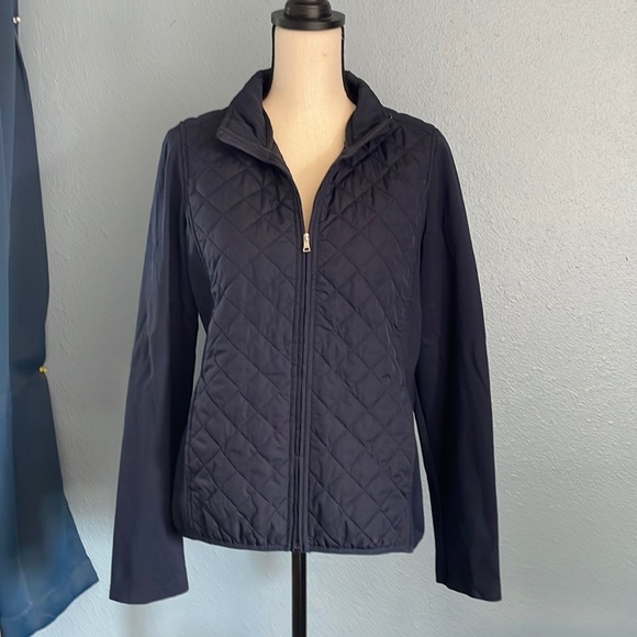 Banana Republic Jacket Womens M Navy Blue Quilted Sporty Zip Up - Picture 1 of 4